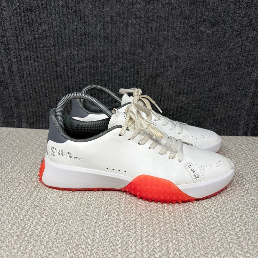 G/FORE G.112 Spikeless Golf Shoes White Pink Grey Leather Mens 7 / Womens 8.5 US